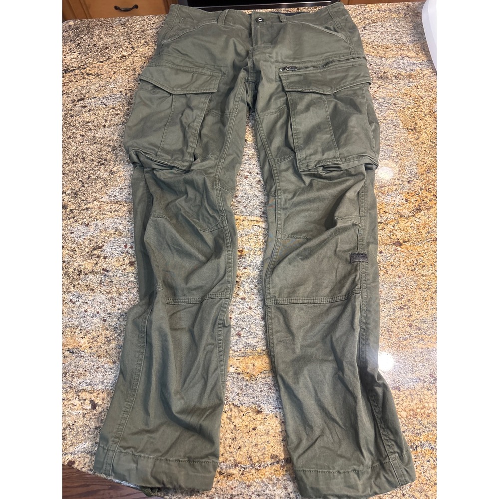 G-Star Raw Rovic Zip 3D Straight Tapered Cargo Pants Olive Green 30x29 Gorpcore